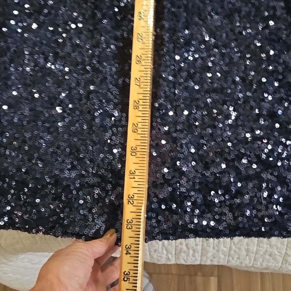 Badgley Mischka Sequin Cocktail Dress Navy Womens Size 14 - Picture 9 of 10